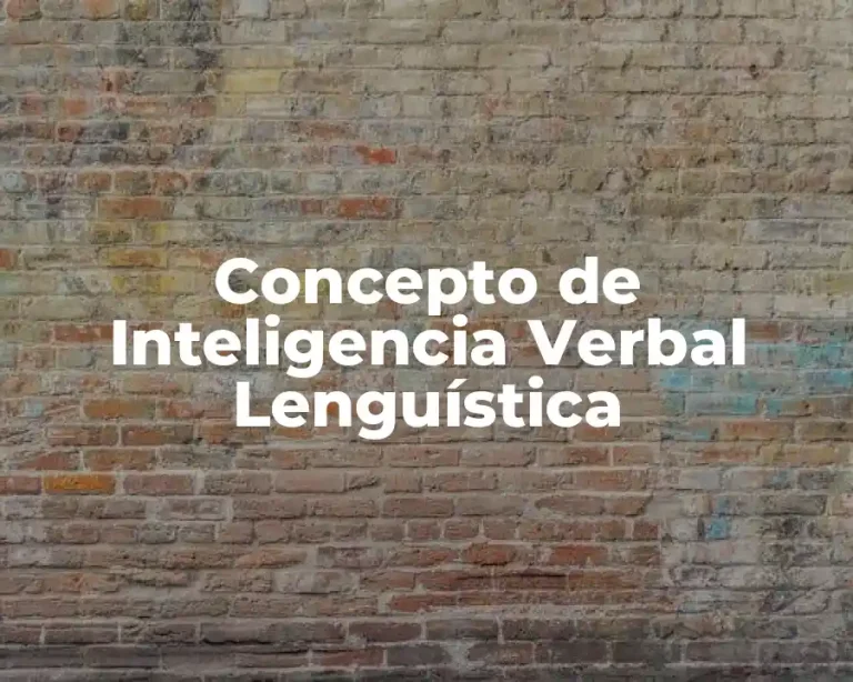 Concepto de Inteligencia Verbal Lenguística