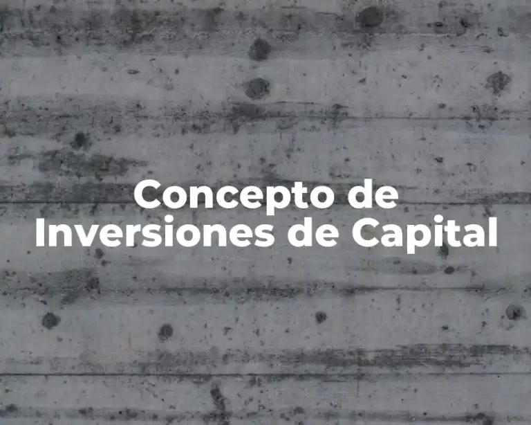 Concepto de Inversiones de Capital