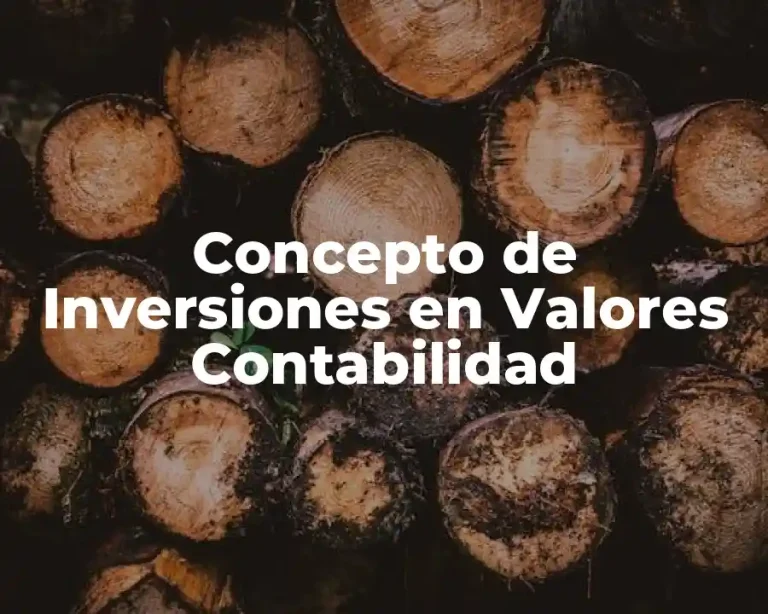 Concepto de Inversiones en Valores Contabilidad