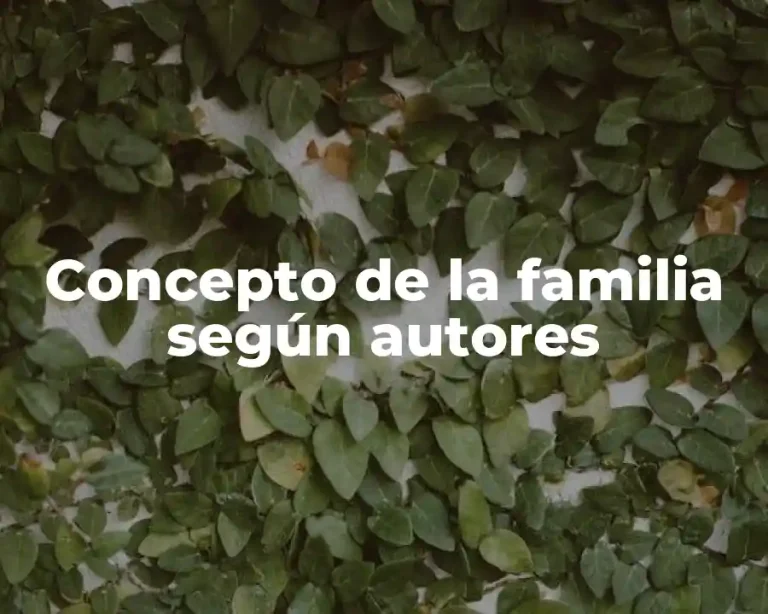 Concepto de la familia según autores