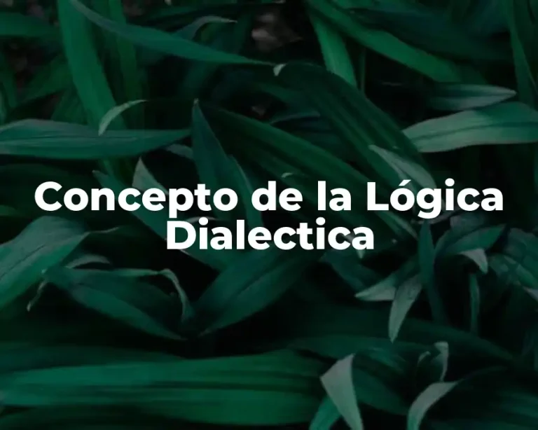 Concepto de la Lógica Dialectica