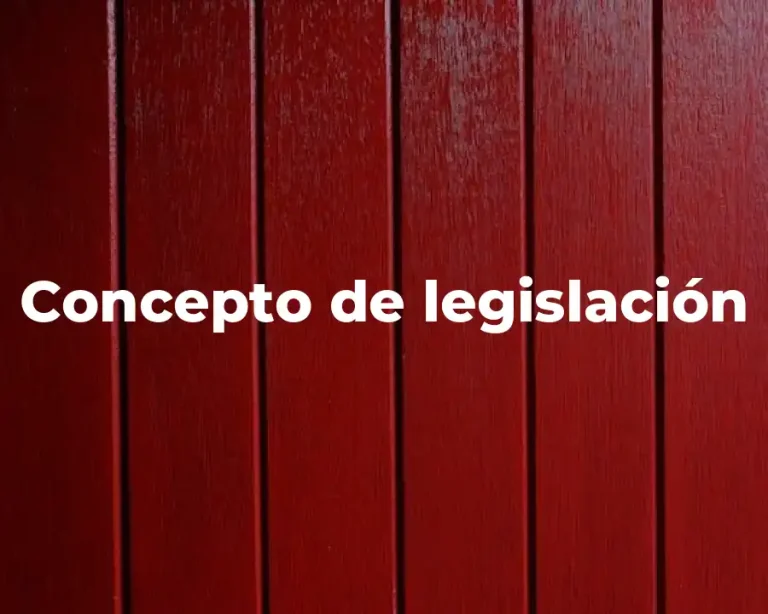 Concepto de legislación