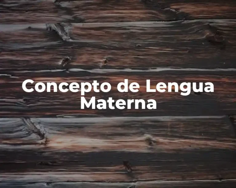 Concepto de Lengua Materna