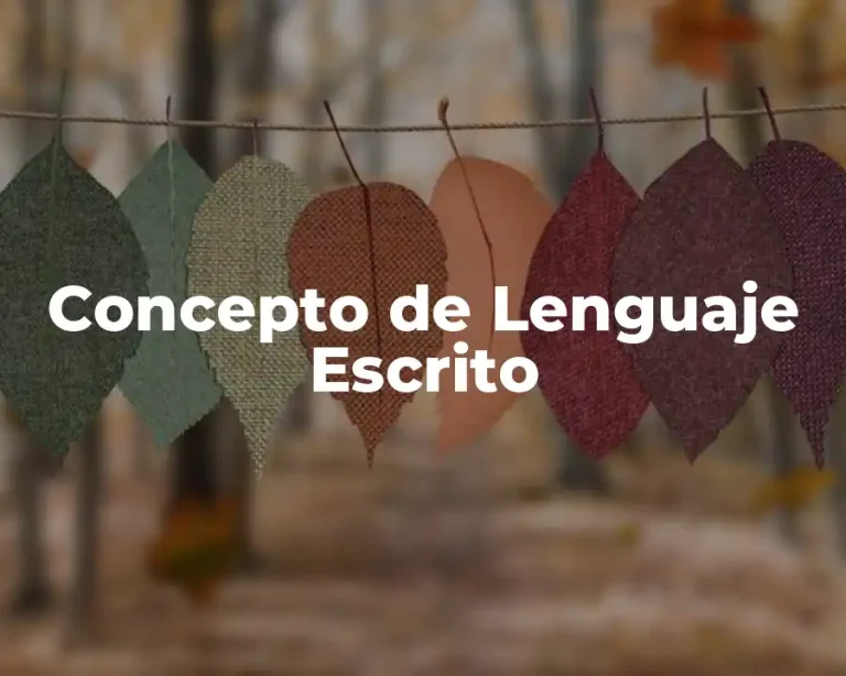 Concepto de Lenguaje Escrito