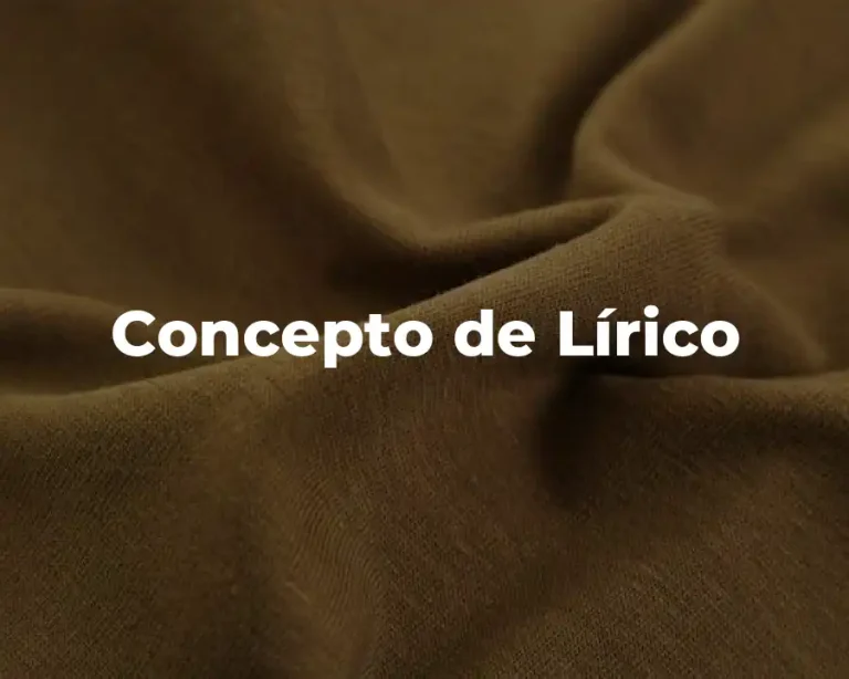 Concepto de Lírico