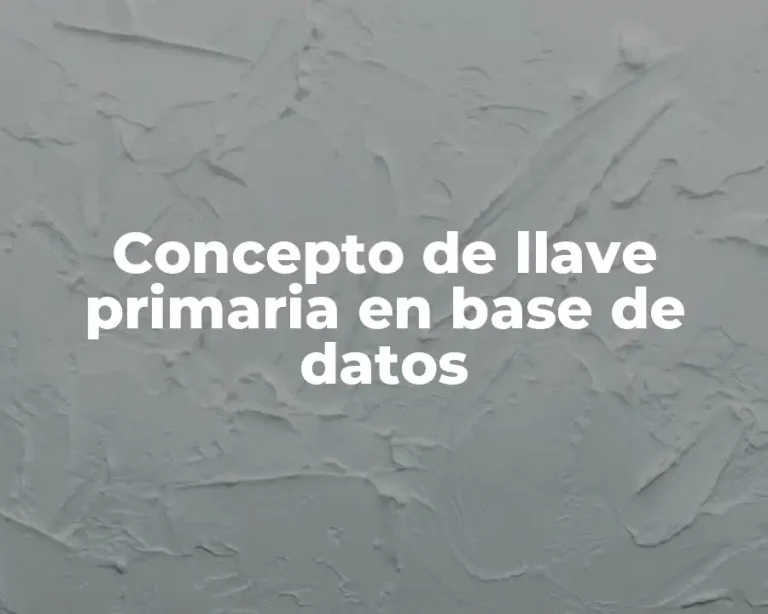 Concepto de llave primaria en base de datos