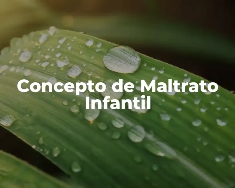 Concepto de Maltrato Infantil