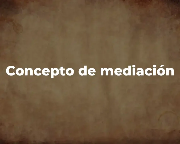 Concepto de mediación