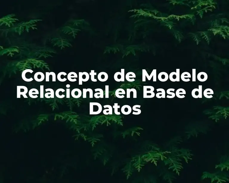 Concepto de Modelo Relacional en Base de Datos