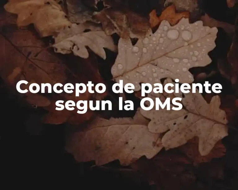 Concepto de paciente segun la OMS