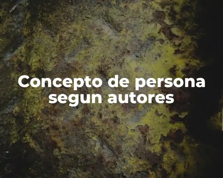 Concepto de persona segun autores