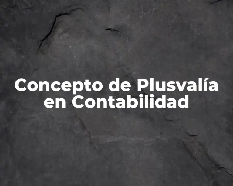 Concepto de Plusvalía en Contabilidad