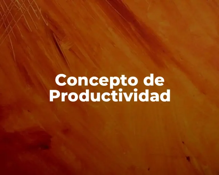 Concepto de Productividad