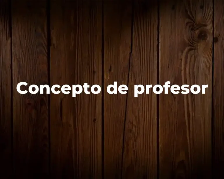 Concepto de profesor