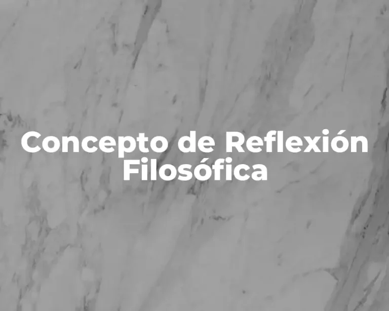 Concepto de Reflexión Filosófica