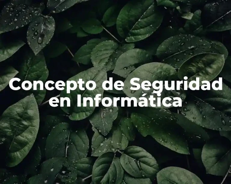 Concepto de Seguridad en Informática