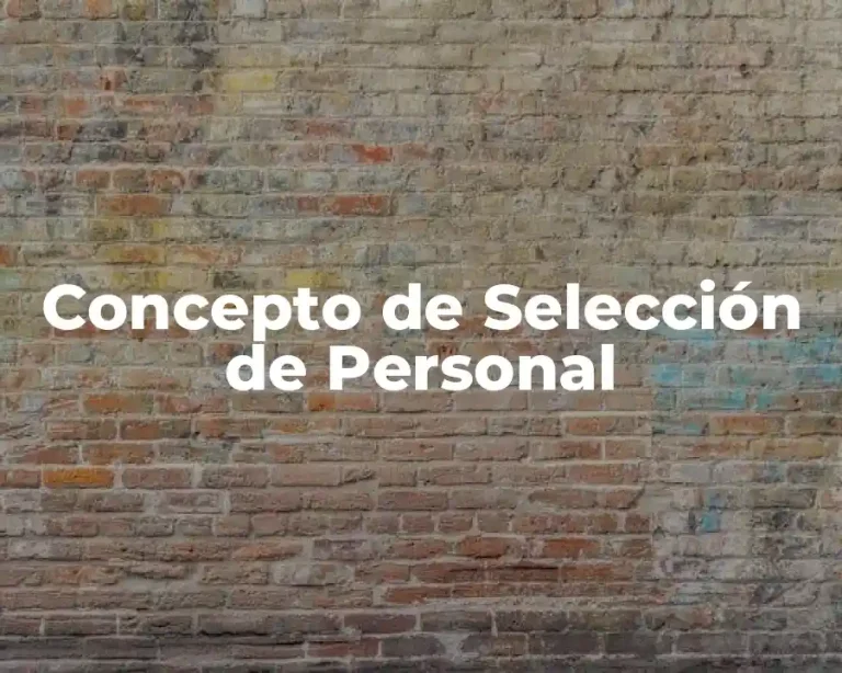 Concepto de Selección de Personal