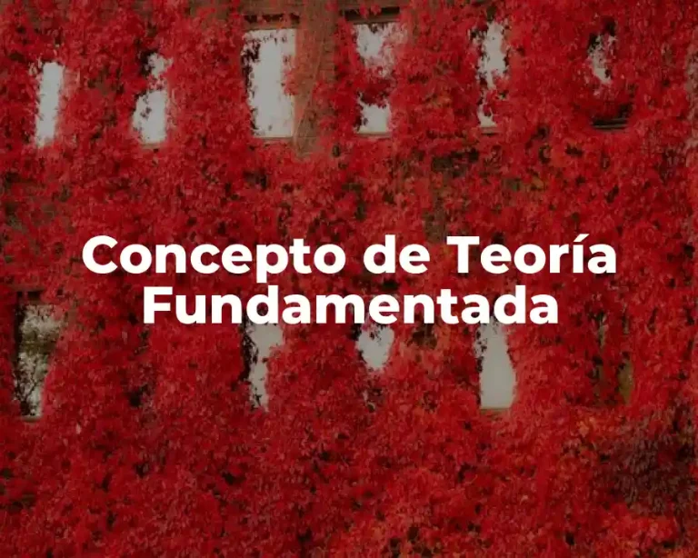 Concepto de Teoría Fundamentada