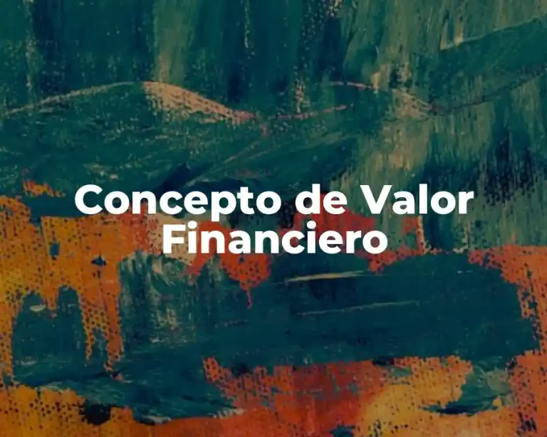 Concepto de Valor Financiero