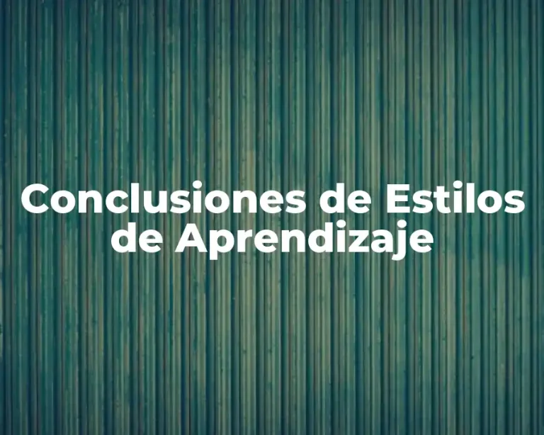 Conclusiones de Estilos de Aprendizaje