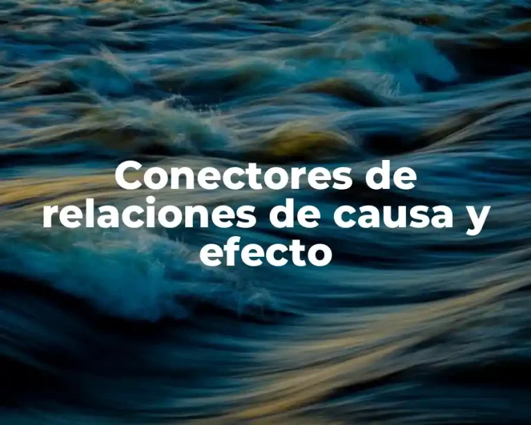 Conectores de relaciones de causa y efecto