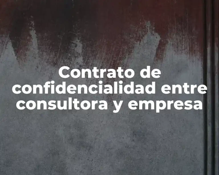 Contrato de confidencialidad entre consultora y empresa