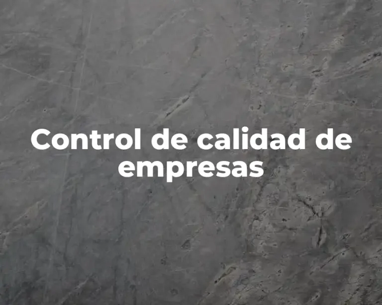 Control de calidad de empresas