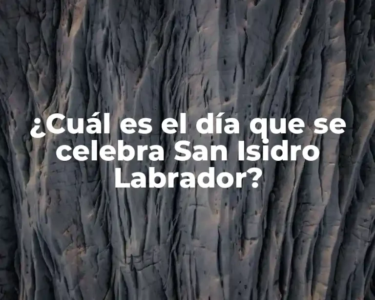 ¿Cuál es el día que se celebra San Isidro Labrador?