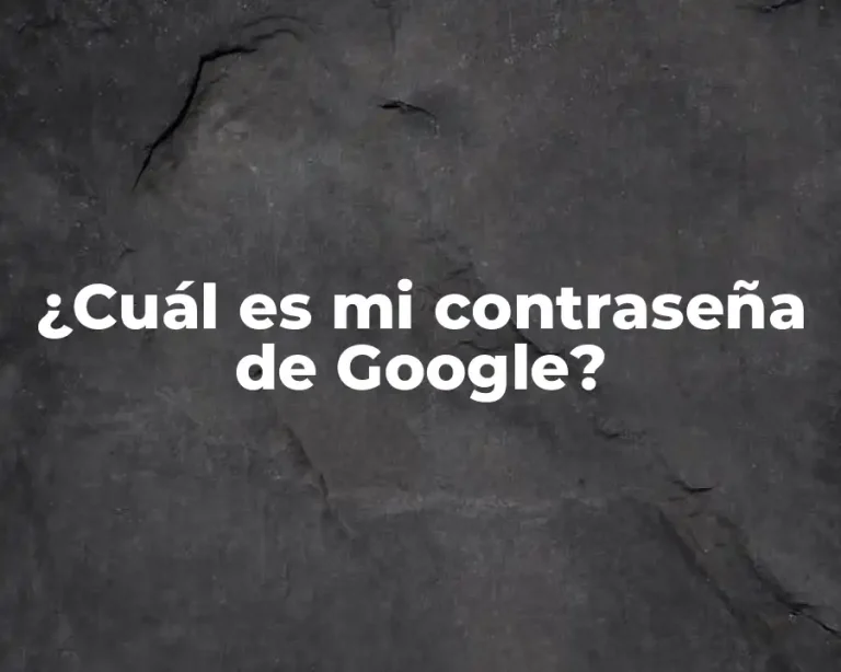 ¿Cuál es mi contraseña de Google?