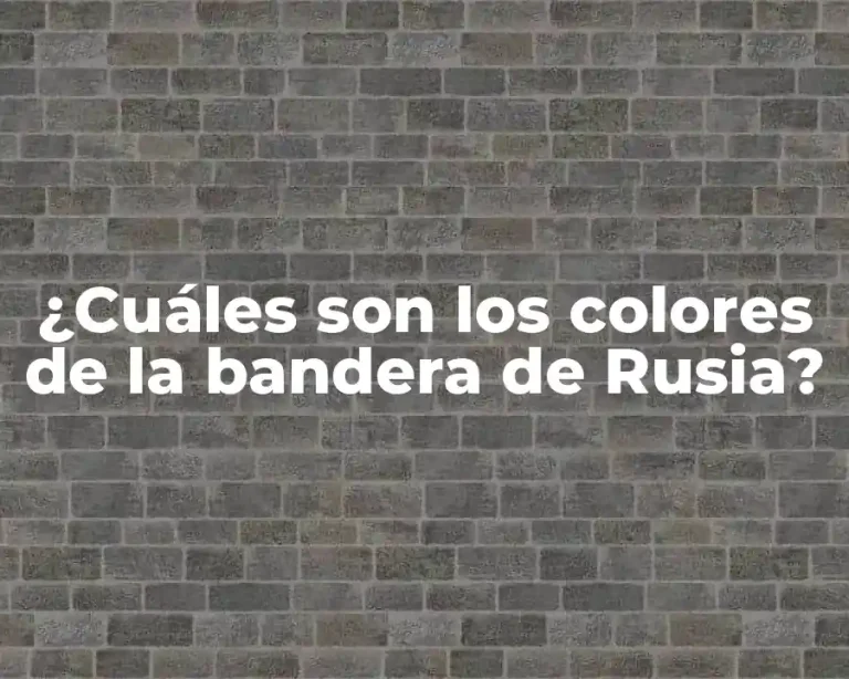 ¿Cuáles son los colores de la bandera de Rusia?
