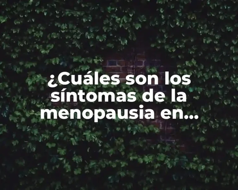 ¿Cuáles son los síntomas de la menopausia en mujeres?