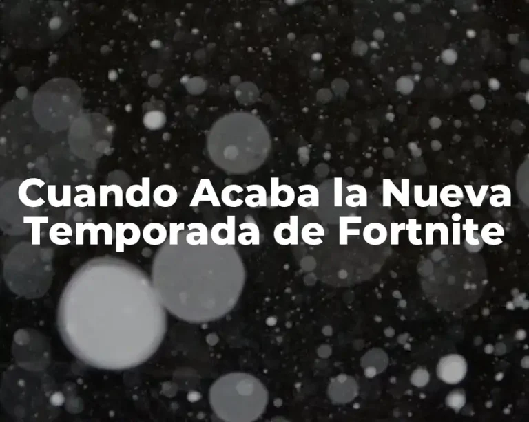 Cuando Acaba la Nueva Temporada de Fortnite