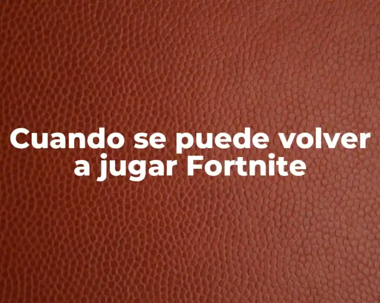 Cuando se puede volver a jugar Fortnite