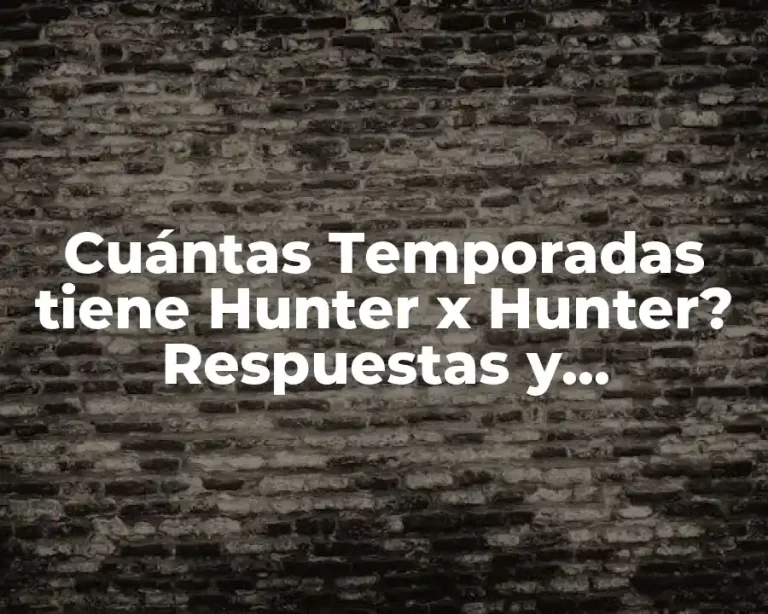 Cuántas Temporadas tiene Hunter x Hunter? Respuestas y Actualizaciones