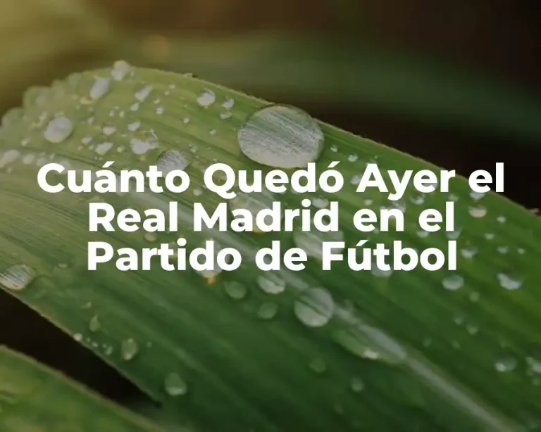 Cuánto Quedó Ayer el Real Madrid en el Partido de Fútbol
