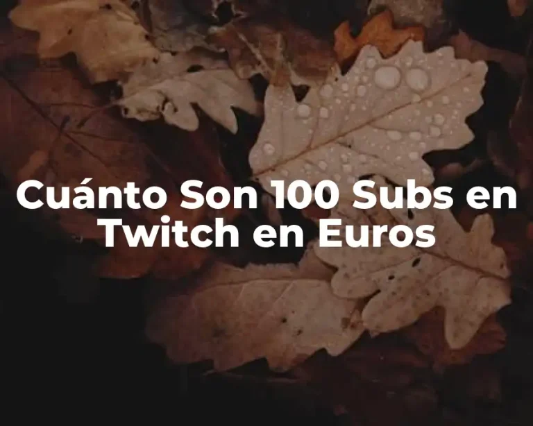 Cuánto Son 100 Subs en Twitch en Euros