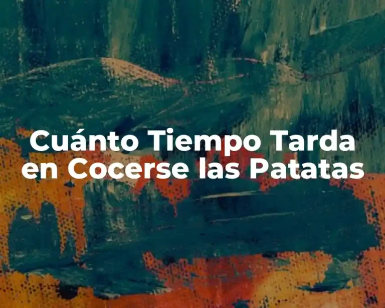 Cuánto Tiempo Tarda en Cocerse las Patatas