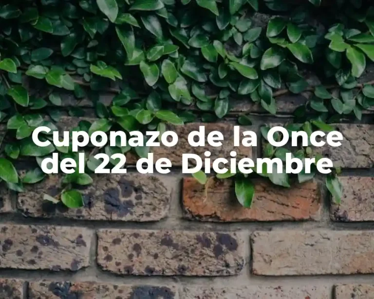Cuponazo de la Once del 22 de Diciembre