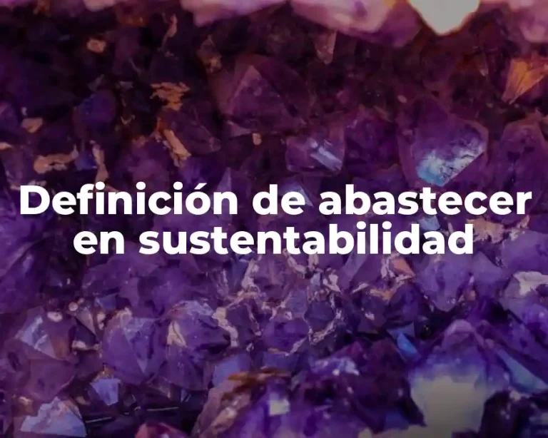 Definición de abastecer en sustentabilidad