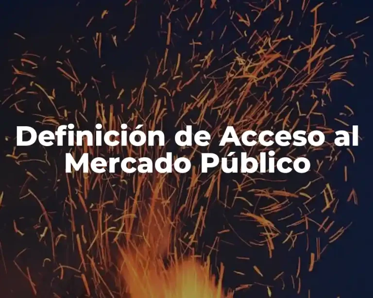 Definición de Acceso al Mercado Público