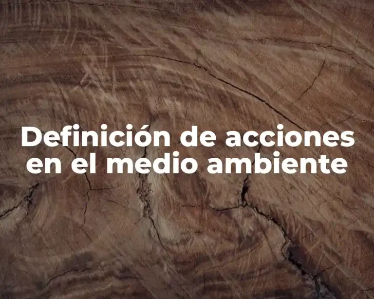 Definición de acciones en el medio ambiente