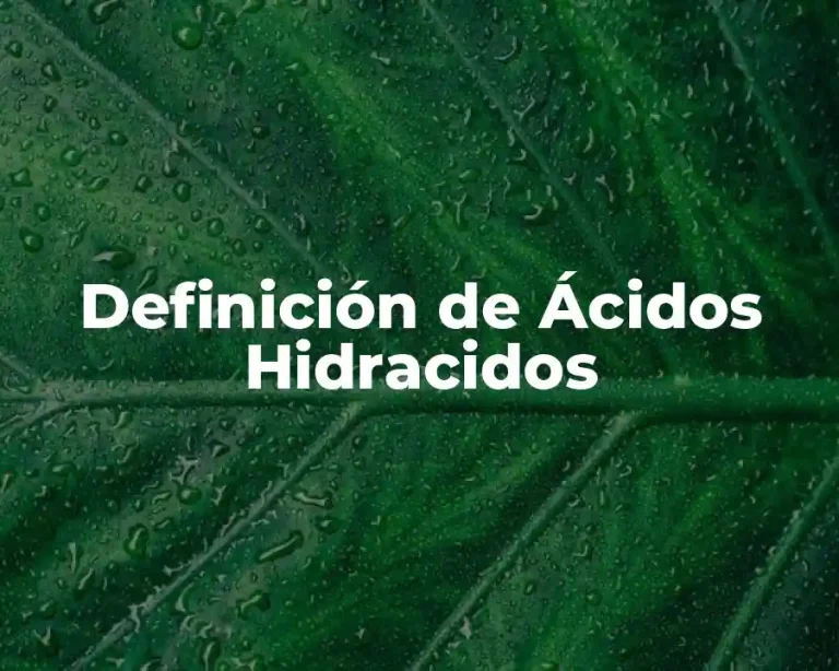 Definición de Ácidos Hidracidos