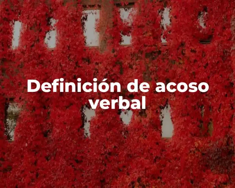 Definición de acoso verbal