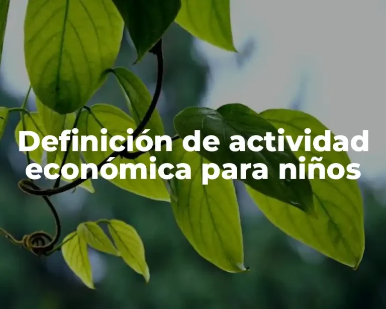 Definición de actividad económica para niños