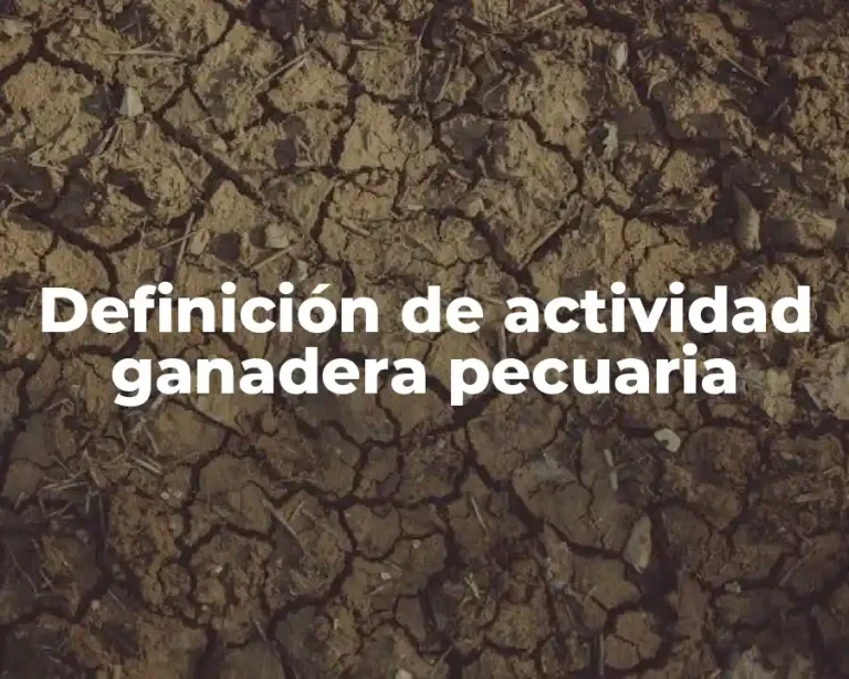 Definición de actividad ganadera pecuaria