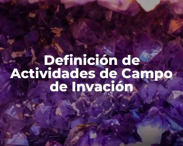 Definición de Actividades de Campo de Invación