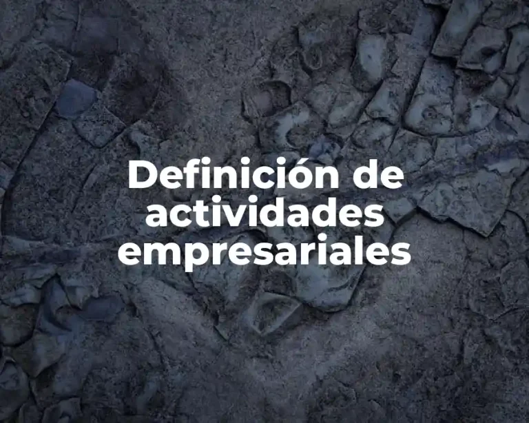 Definición de actividades empresariales