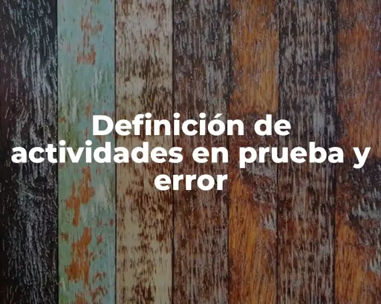 Definición de actividades en prueba y error