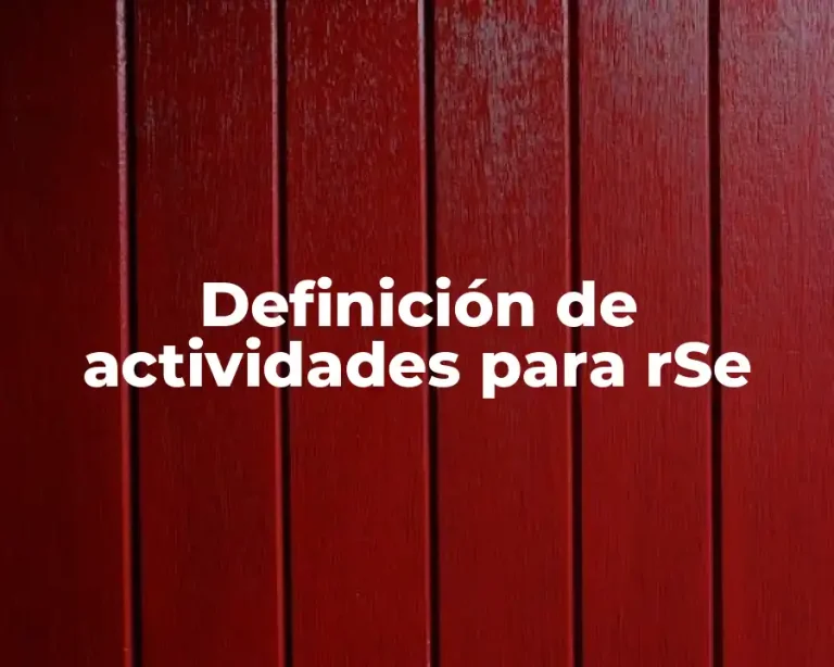 Definición de actividades para rSe