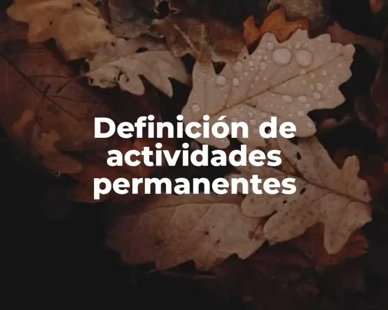 Definición de actividades permanentes